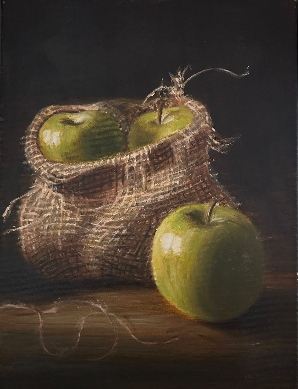 Ana are mere — Ulei pe pânză · 30 × 40 cm · 2021